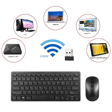 KM901 Wireless Keyboard and Mouse Combo 2.4G 78 Key Ultra Slim with Rechargeable Battery