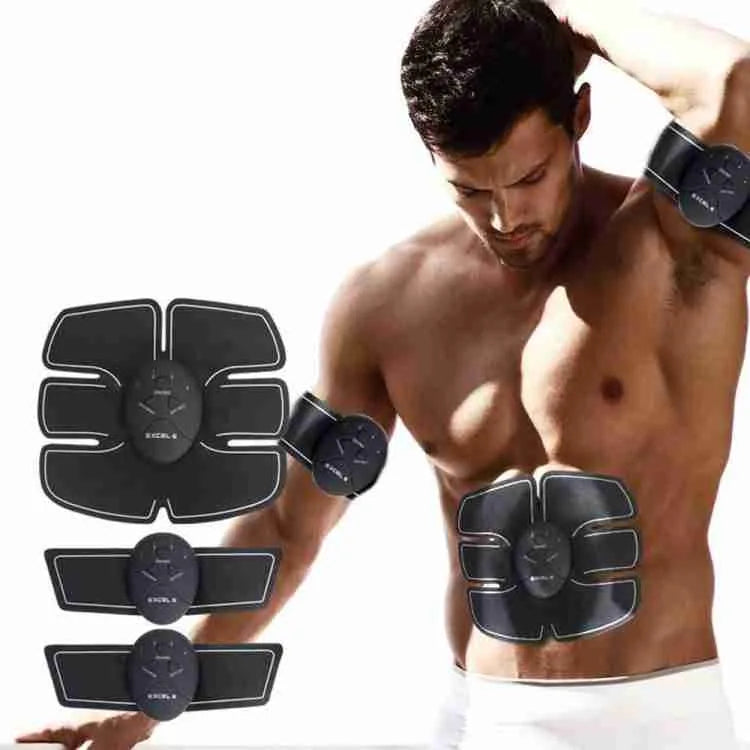 Black Six Pack ABS Stimulator EMS Muscle Toner Belt Weight Loss Vibrator Massager