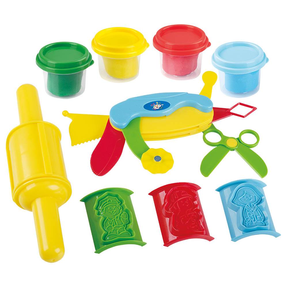 Roll And Shape Super Tools Creative Kids Play Toy Set with 6 Dough Pots - Al-Raheem Imports