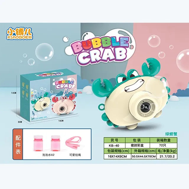 Cute Crab Camera Bubble Blowing Toy for Kids Automatic Soap Bubble Machine