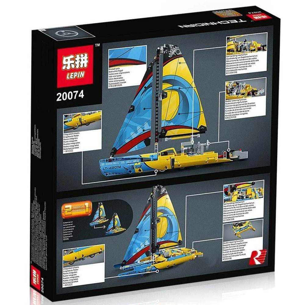 LEPIN 20074 Racing Yacht Building Blocks Set 370 Pcs Technic Series Kids 6+ - Al-Raheem Imports