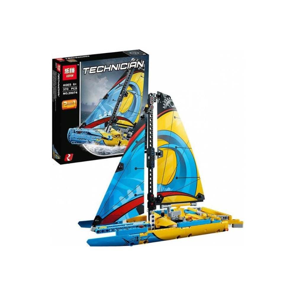 LEPIN 20074 Racing Yacht Building Blocks Set 370 Pcs Technic Series Kids 6+ - Al-Raheem Imports