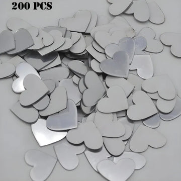 200 Pieces Mini 3D Heart Shaped Acrylic Mirror Wall Stickers for Decorative Home Enhancement and Modern Wall Decor