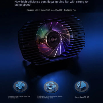 GT16 Turbo Mobile Cooler Semiconductor Phone Cooling Fan Silent Alloy Radiator with Blue LED for Gaming PUBG