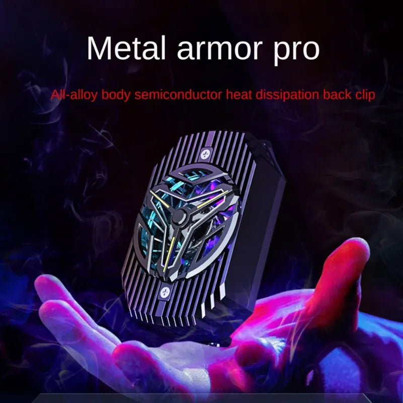 GT16 Turbo Mobile Cooler Semiconductor Phone Cooling Fan Silent Alloy Radiator with Blue LED for Gaming PUBG