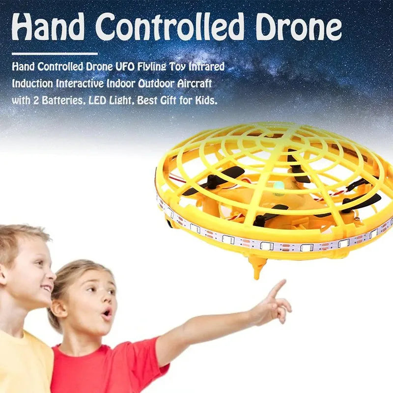 Mini Hand-Controlled Flying Helicopter UFO Drone with LED Lights Infrared Induction
