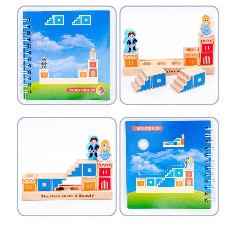 Wooden Building Blocks Toy Prince Save The Princess Interactive Game For Kids 3D Blocks - Al-Raheem Imports