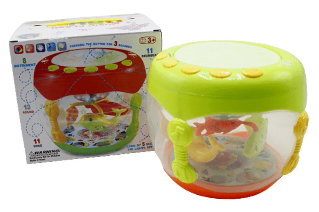 Musical Flash Drum Toy with Lights & Sounds for Kids 3+ Battery Operated - Al-Raheem Imports