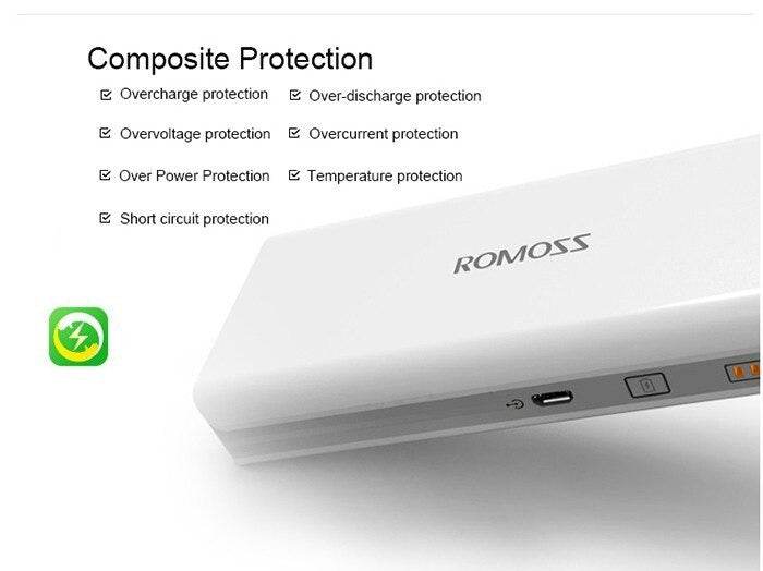 ROMOSS Sense 4 10400mAh Dual USB Power Bank with LED Display Portable Battery Charger for Mobile Phones - Al-Raheem Imports