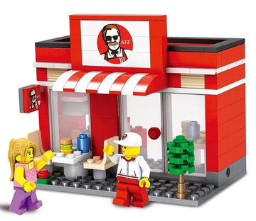 Mini Street View Store Building Blocks Set 190 Pieces Compatible Construction Toy with Figures Assembly Game for Kids Ages 6+