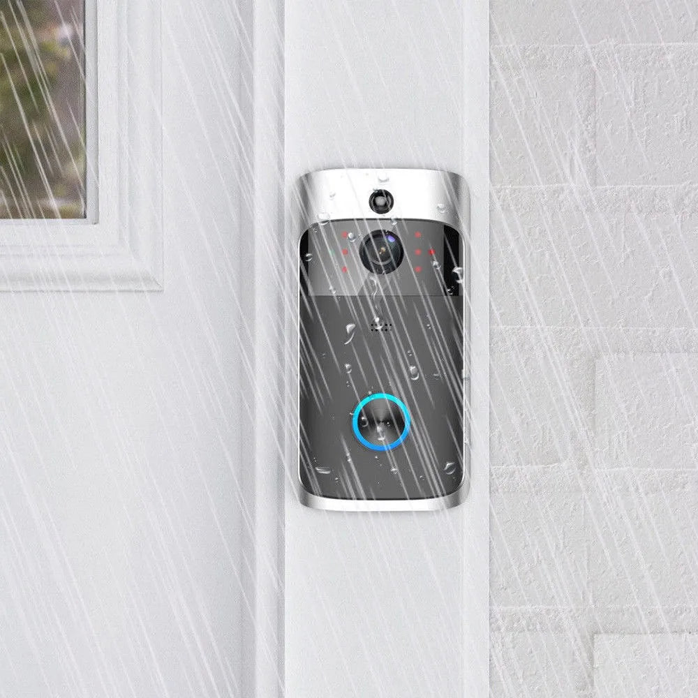 WiFi Wireless Video Doorbell 720P HD with 166° Wide Angle, Two-Way Audio & PIR Motion Detection