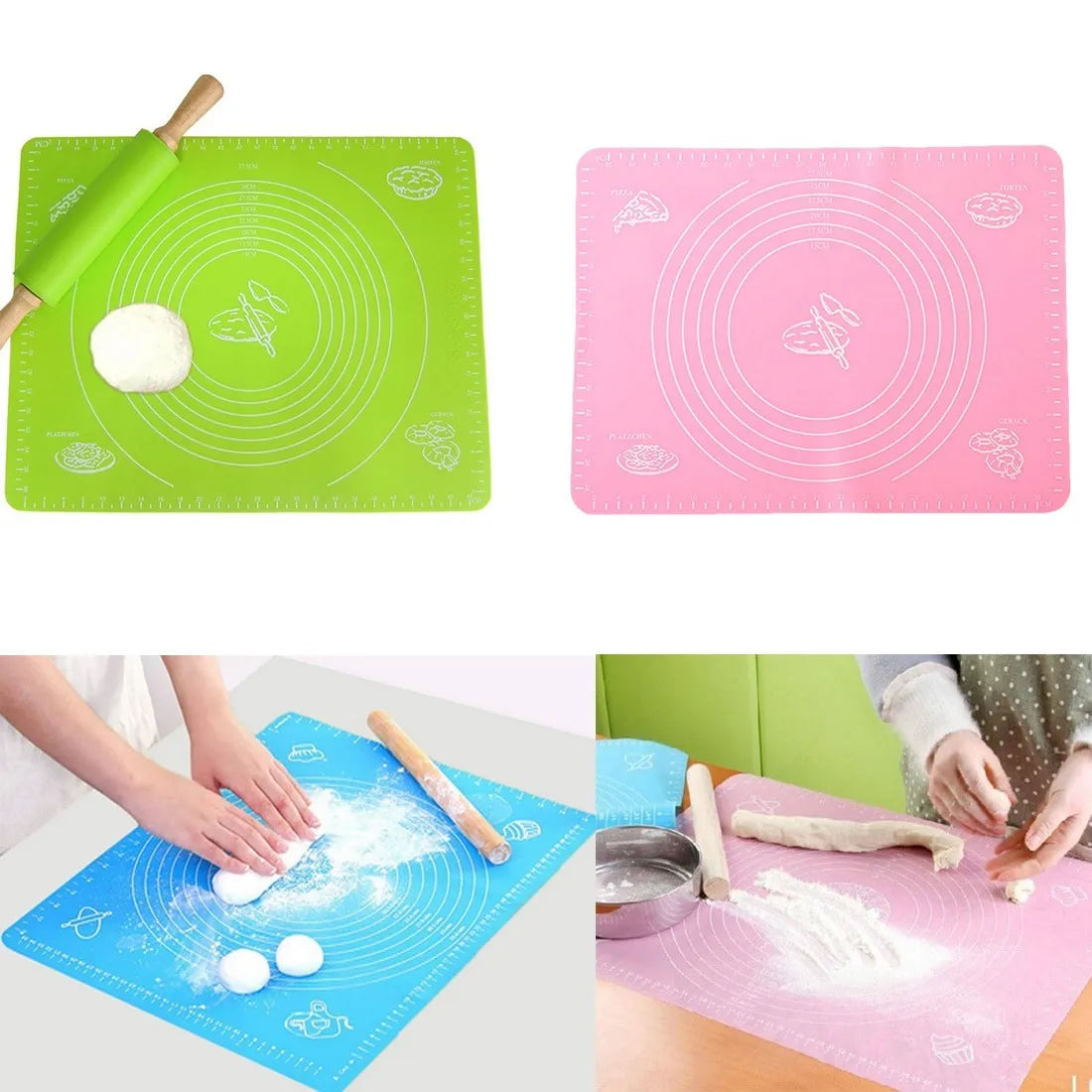 Thicken High Temperature Resistant Silicone Kneading Dough Mat for Baking