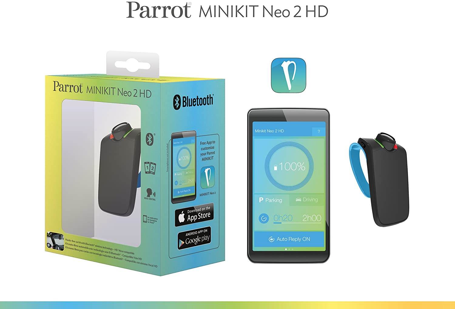 Parrot Minikit Neo 2 HD Voice Controlled Bluetooth Hands Free Kit Car - Al-Raheem Imports