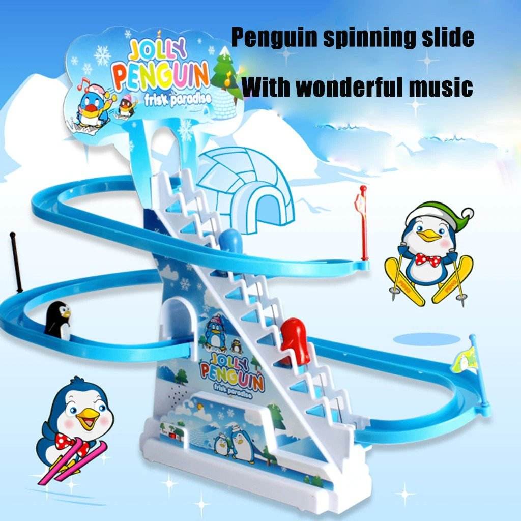Penguin Sliding Track Race Train Toy with Music & Lights Educational Game 3+ - Al-Raheem Imports