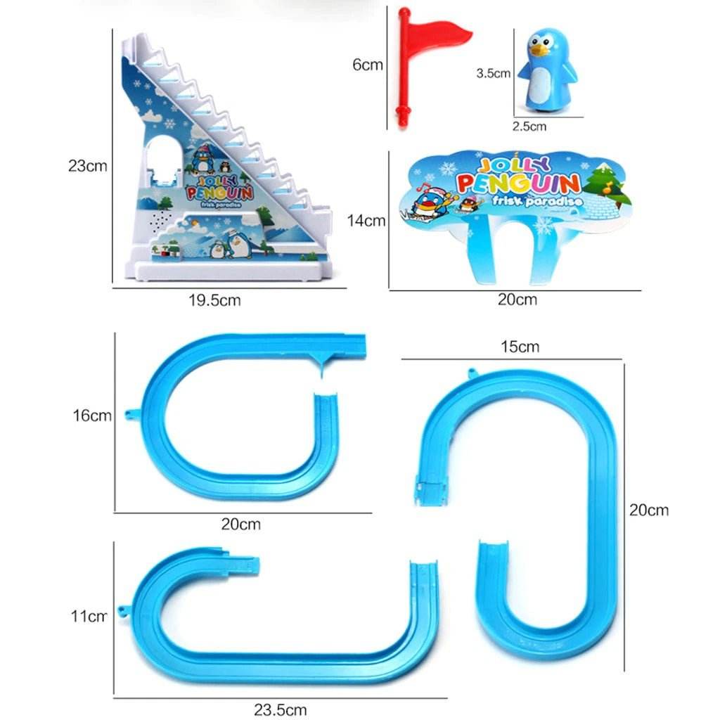 Penguin Sliding Track Race Train Toy with Music & Lights Educational Game 3+ - Al-Raheem Imports