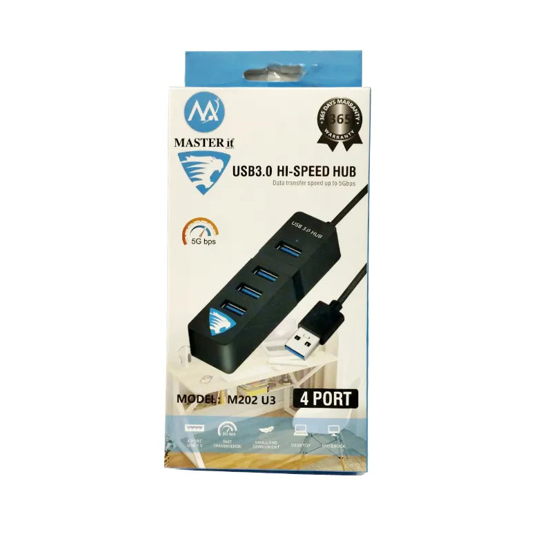 4 Port USB 3.0 High Speed Hub with 5Gbps Data Transfer and Smart Charging