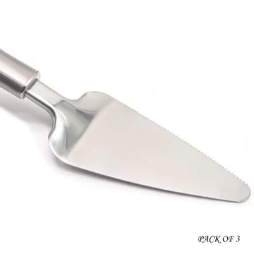 Pack of 3 High-Quality Stainless Steel Cake and Pizza Servers 2-in-1 Cutter and Server