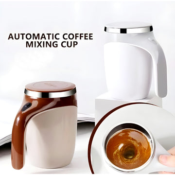 DTM 630 Smart 380ml Portable Automatic Magnetic Self Stirring Cup for Coffee Tea and Hot Chocolate with 304 Stainless Steel Interior and Thermal Insulation