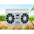 Solar Powered Car Cooler Window Exhaust Fan Dual Power Radiator Ventilation System - Al-Raheem Imports
