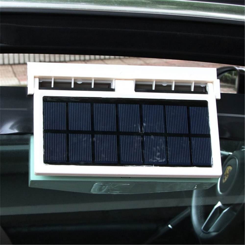 Solar Powered Car Cooler Window Exhaust Fan Dual Power Radiator Ventilation System - Al-Raheem Imports