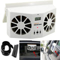Solar Powered Car Cooler Window Exhaust Fan Dual Power Radiator Ventilation System - Al-Raheem Imports