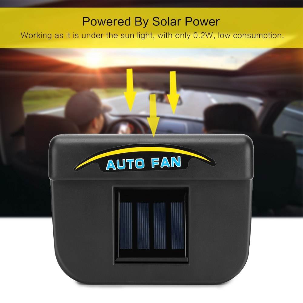 Solar Powered Car Window Cooling Fan Auto Air Ventilation Air Purifier System - Al-Raheem Imports