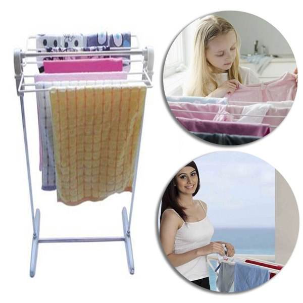 Multifunctional Foldable Clothes Rack Stainless Steel Indoor Outdoor Storage Solution - Al-Raheem Imports