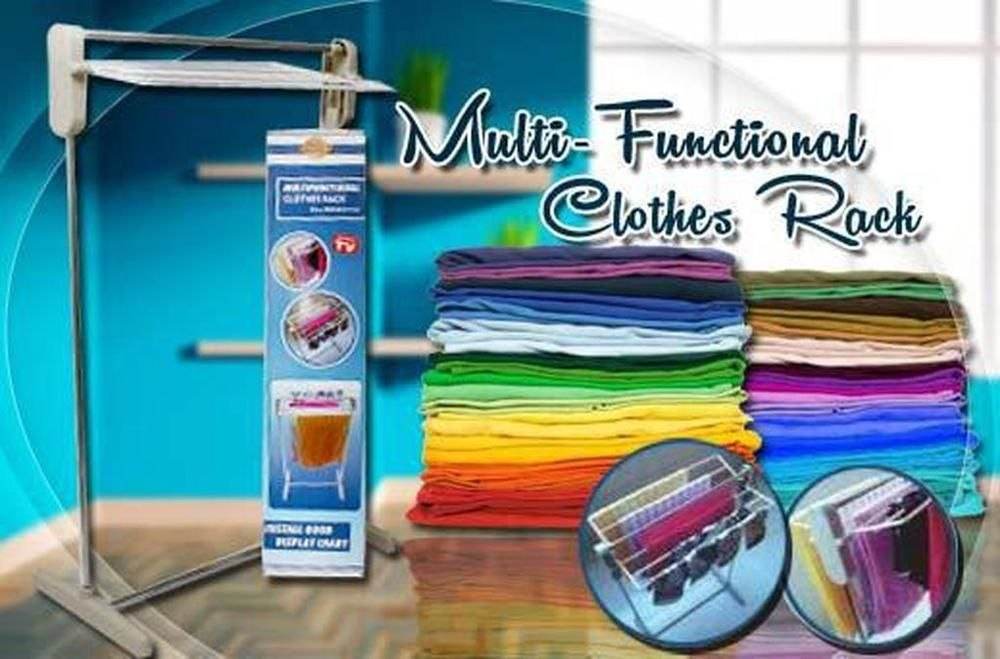 Multifunctional Foldable Clothes Rack Stainless Steel Indoor Outdoor Storage Solution - Al-Raheem Imports