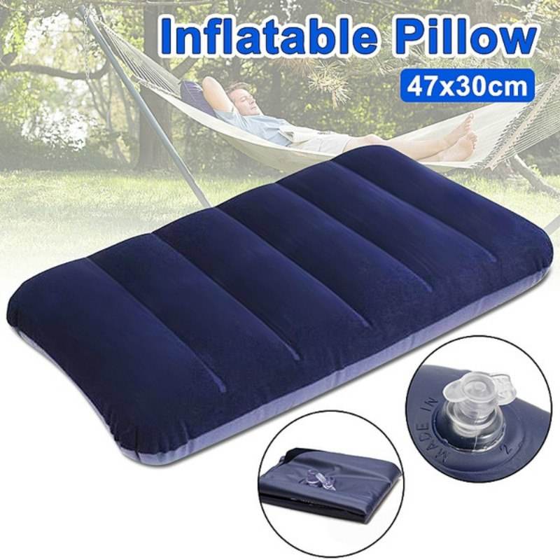 Foldable Inflatable Travel Pillow Soft PVC Air Cushion for Neck Support - Al-Raheem Imports