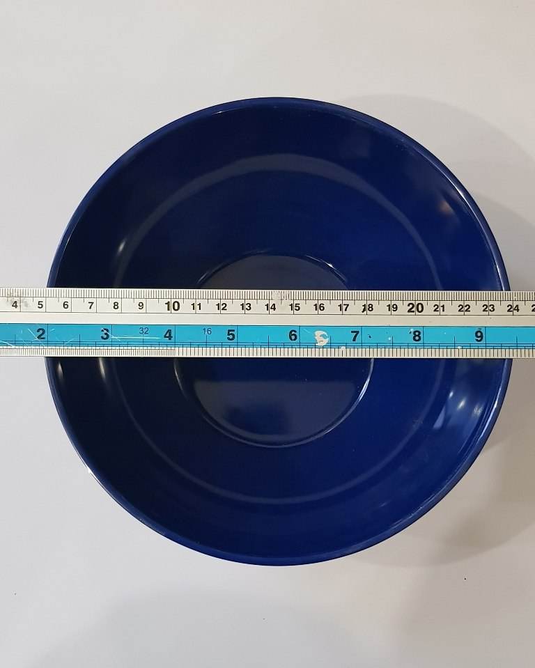 Blue Soup Bowl – Food Grade Glaze Melamine Anti-Knock Floral Design Tableware - Al-Raheem Imports