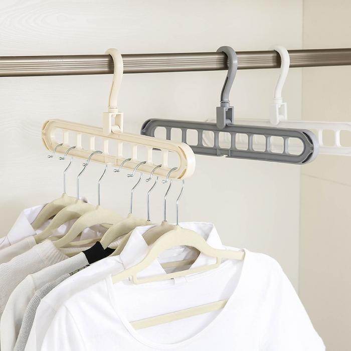 Pack Of 5 Rotating Anti-Skid Folding Hangers Space Saving Wet & Dry Clothes Organizer - Al-Raheem Imports