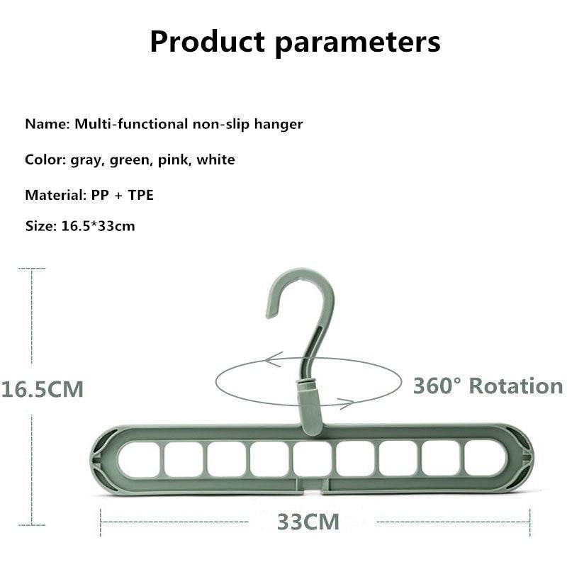 Pack Of 5 Rotating Anti-Skid Folding Hangers Space Saving Wet & Dry Clothes Organizer - Al-Raheem Imports