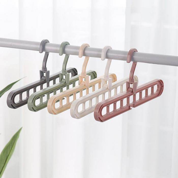 Pack Of 5 Rotating Anti-Skid Folding Hangers Space Saving Wet & Dry Clothes Organizer - Al-Raheem Imports