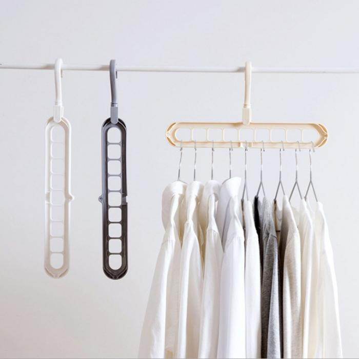 Pack Of 5 Rotating Anti-Skid Folding Hangers Space Saving Wet & Dry Clothes Organizer - Al-Raheem Imports