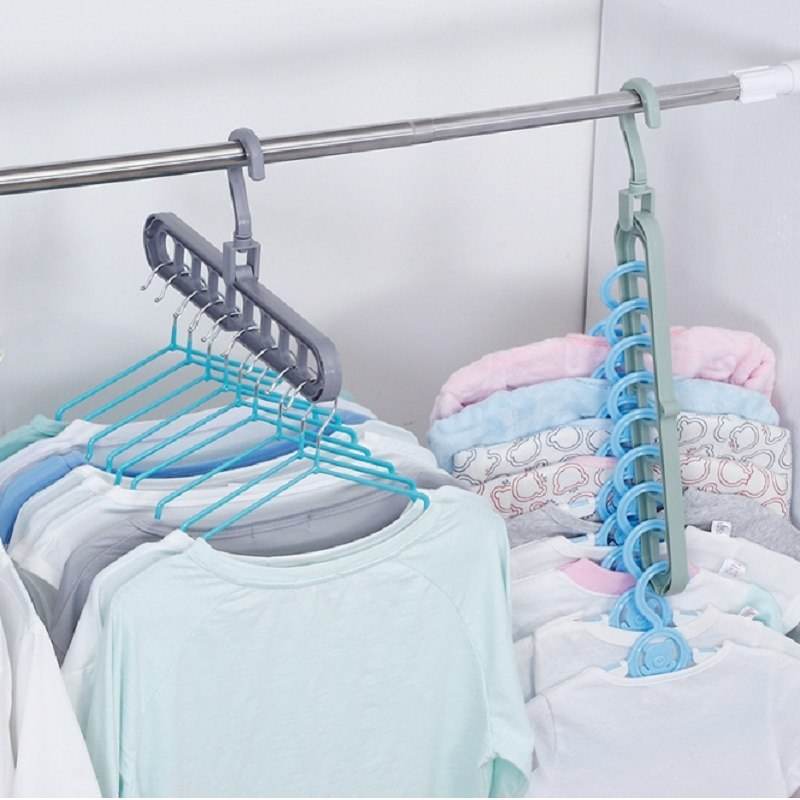 Pack Of 5 Rotating Anti-Skid Folding Hangers Space Saving Wet & Dry Clothes Organizer - Al-Raheem Imports