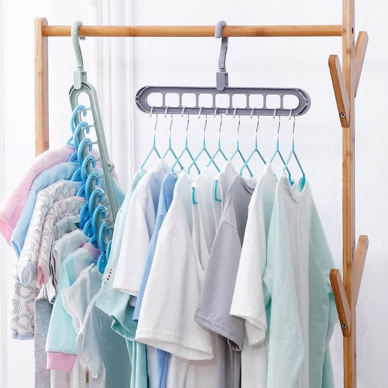 Pack Of 5 Rotating Anti-Skid Folding Hangers Space Saving Wet & Dry Clothes Organizer - Al-Raheem Imports
