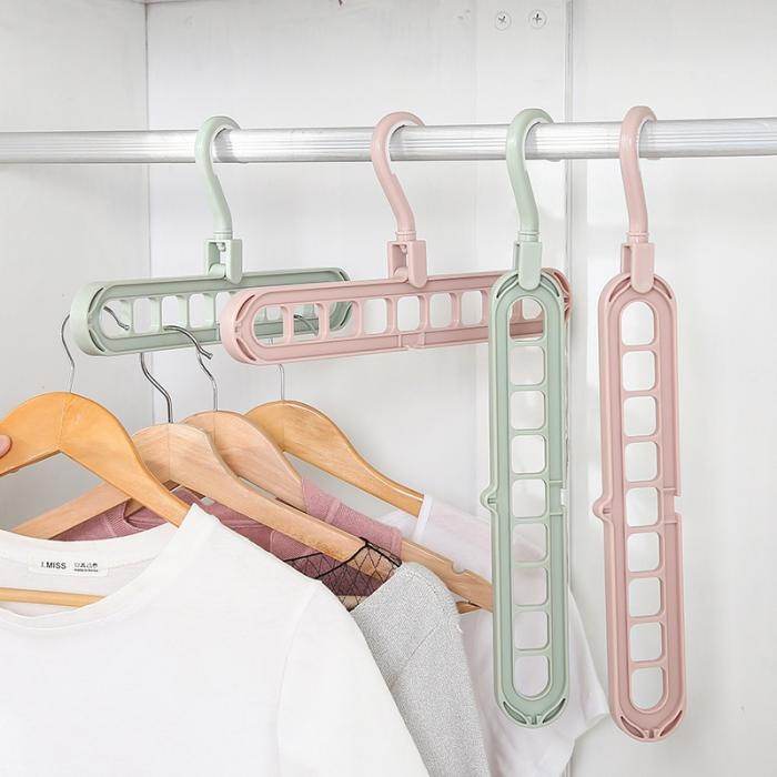 Pack Of 5 Rotating Anti-Skid Folding Hangers Space Saving Wet & Dry Clothes Organizer - Al-Raheem Imports
