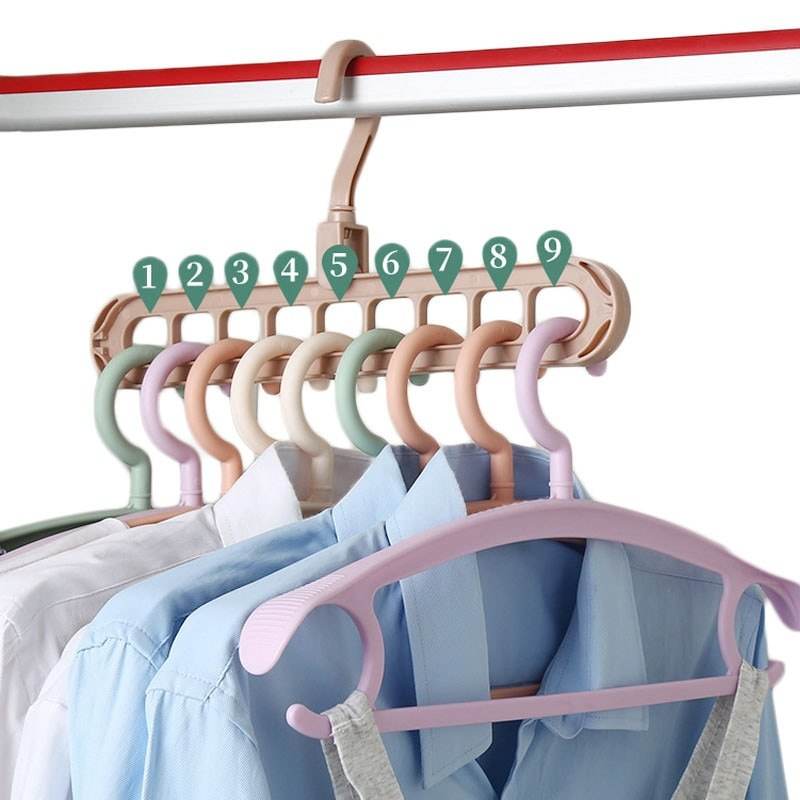 Pack Of 5 Rotating Anti-Skid Folding Hangers Space Saving Wet & Dry Clothes Organizer - Al-Raheem Imports
