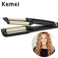 KEMEI Professional Hair Curler with 3 Barrels Big Wave Curling Iron Ceramic Hair Styling Tool - Al-Raheem Imports