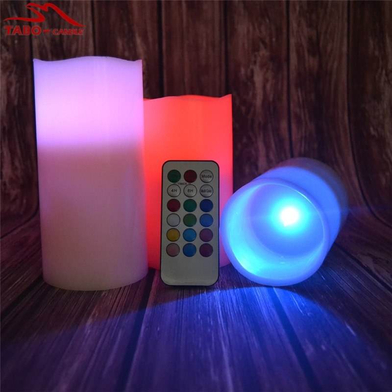 7.5cm/11.5cm/15cm Height Power Simulation Candle Night Light with Remote, 12 Color Changing LED Candles - Al-Raheem Imports