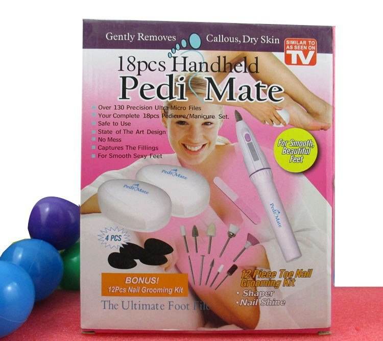18pcs/Set Handheld Pedi Mate Nail Tool with Electric Manicure Sander for Finger & Foot Care - Al-Raheem Imports