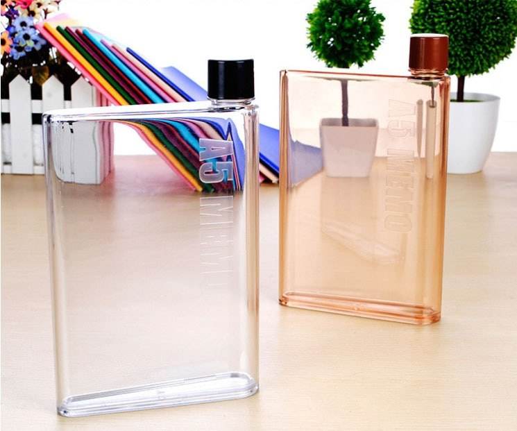 Portable A5 MEMO Notebook Water Bottle Unbreakable Shatterproof with Lid 420ML Eco-Friendly - Al-Raheem Imports