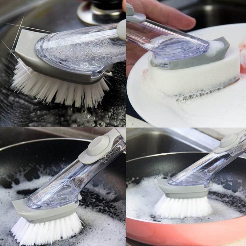Handheld Cleaning Brush Kitchen Washing Tool with Sponge for Easy Dish Cleaning - Al-Raheem Imports