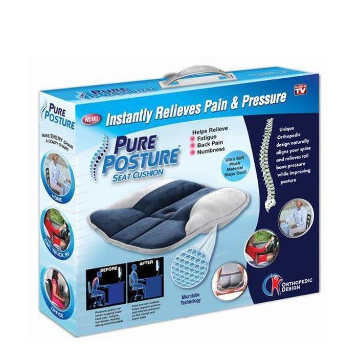 Pure Posture Memory Foam Seat Cushion for Sciatica Relief and Relaxation – Orthopedic Cushion for Comfortable Sitting, Back Pain Relief - Al-Raheem Imports