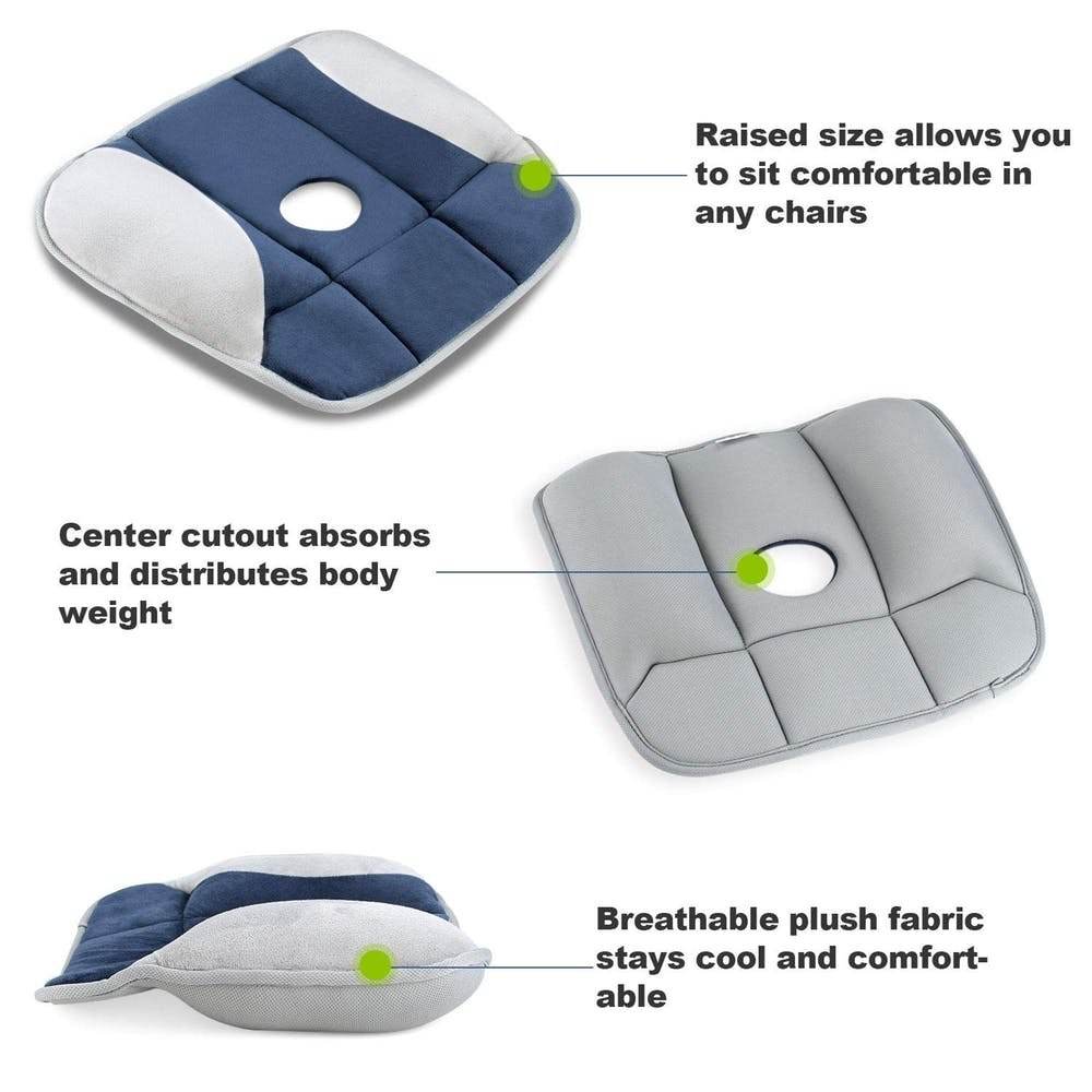 Pure Posture Memory Foam Seat Cushion for Sciatica Relief and Relaxation – Orthopedic Cushion for Comfortable Sitting, Back Pain Relief - Al-Raheem Imports