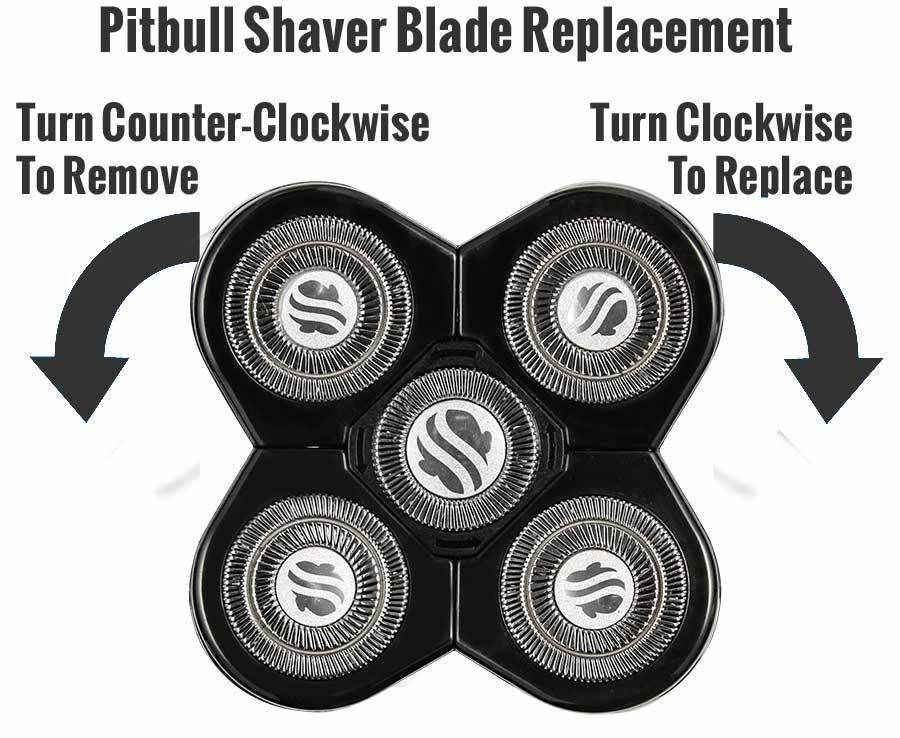 Original Skull Shaver Pitbull Platinum Men’s Electric Shaver Razor for Head and Face, Rechargeable, Waterproof with Travel Case and 5 Rotary Heads - Al-Raheem Imports