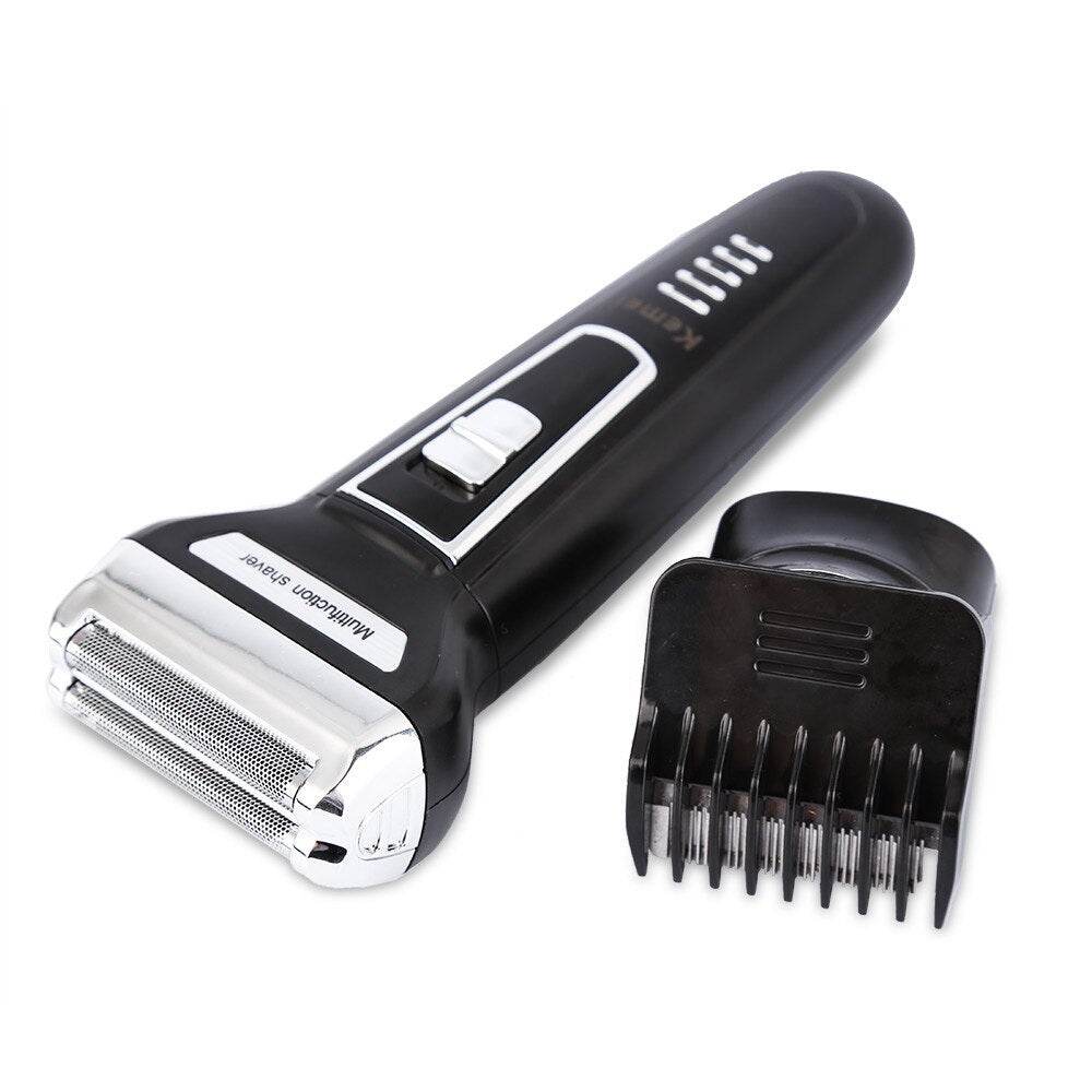 Kemei KM-6558 3-in-1 Electric Shaver, Nose Hair Trimmer, Beard Trimmer, Rechargeable Shaving Machine - Al-Raheem Imports