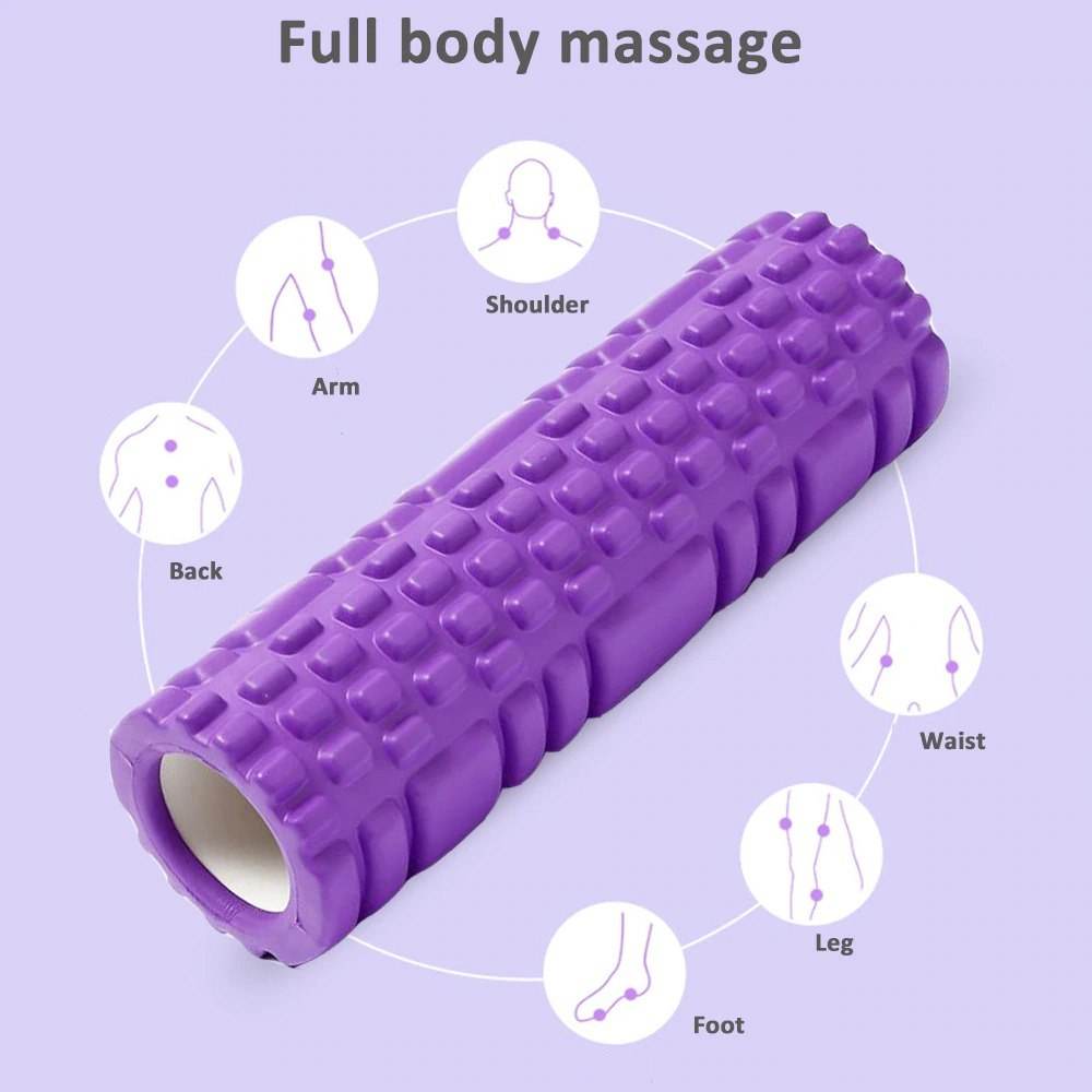 Yoga Foam Roller 9.5x33cm for Fitness, Pilates, and Muscle Recovery, High-Density EVA for Stretching and Massage - Al-Raheem Imports