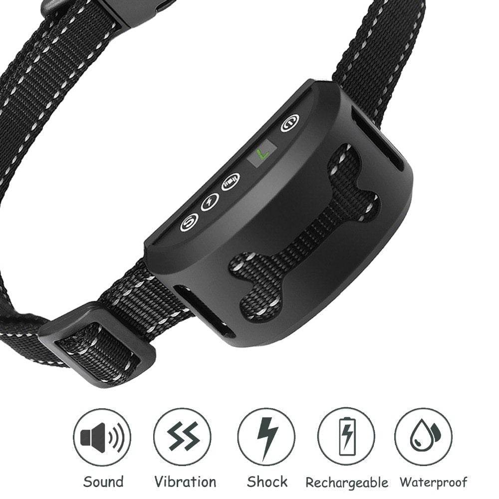Rechargeable Waterproof Dog Training Collar with Beep, 7 Sensitivity Levels, Auto Barking Control - Al-Raheem Imports