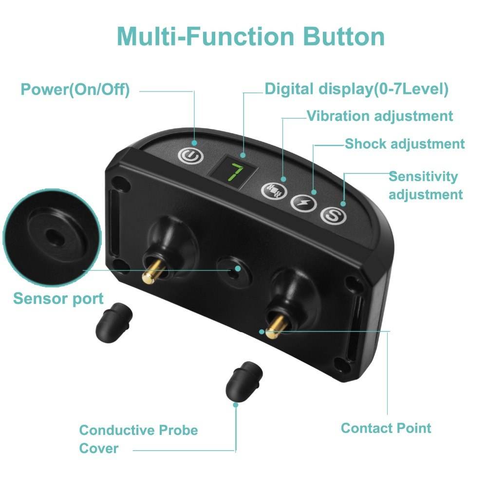 Rechargeable Waterproof Dog Training Collar with Beep, 7 Sensitivity Levels, Auto Barking Control - Al-Raheem Imports